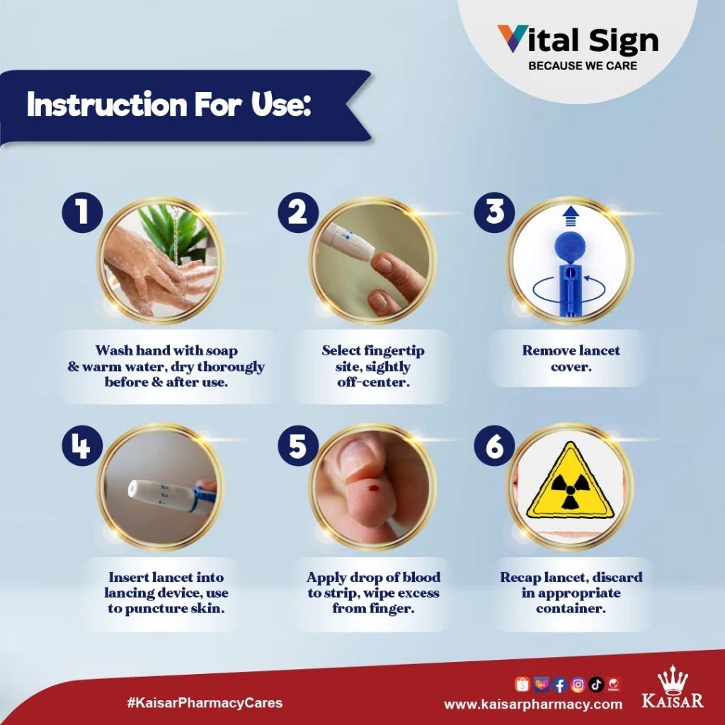 VITAL SIGN BLOOD LANCETS 30G 100PCS/BOX