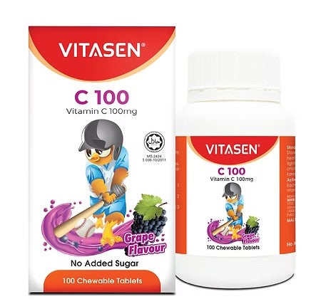 VITASEN C 100 VITAMIN C 100MG  GRAPE 100TABLETS