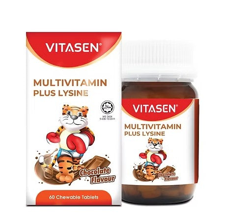 VITASEN MULTIVITAMIN PLUS LYSINE CHOCOLATE 60 TAB