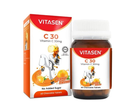 VITASEN VITAMIN C 30MG ORANGE 60CHEWABLE TABLET