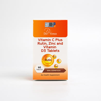 De Venus Vitamin C Plus Rutin, Zinc & D3 60s