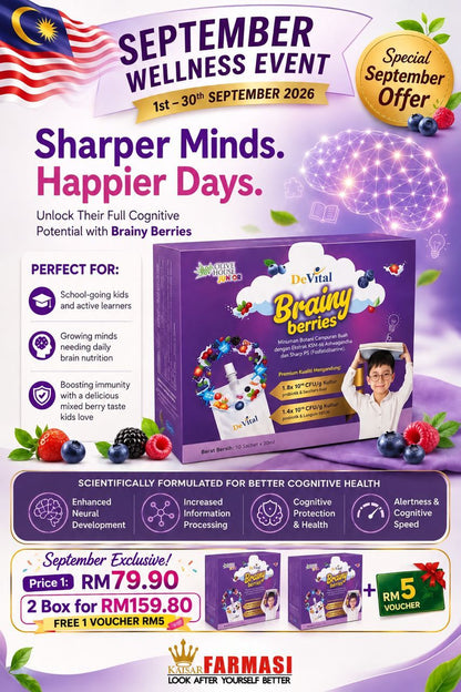 [TWIN PACK DEALS] 2X DEVITAL Brainy Berries + FREE RM5 Voucher!