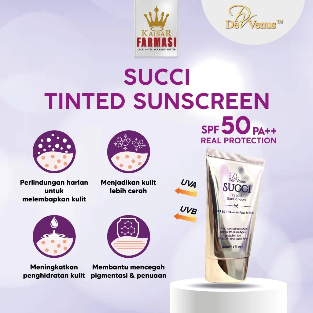 [TWIN PACK DEALS] 2X SUCCI TINTED SUNSCREEN SPF50 / PA++ FREE VOUCHER RM 5