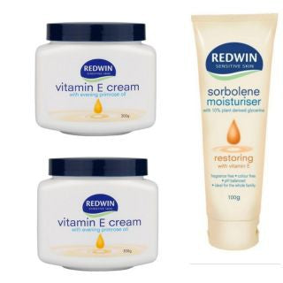 Redwin Vitamin E Cream 300G X 2 + Redwin Sorbolene Moisturiser 100gm