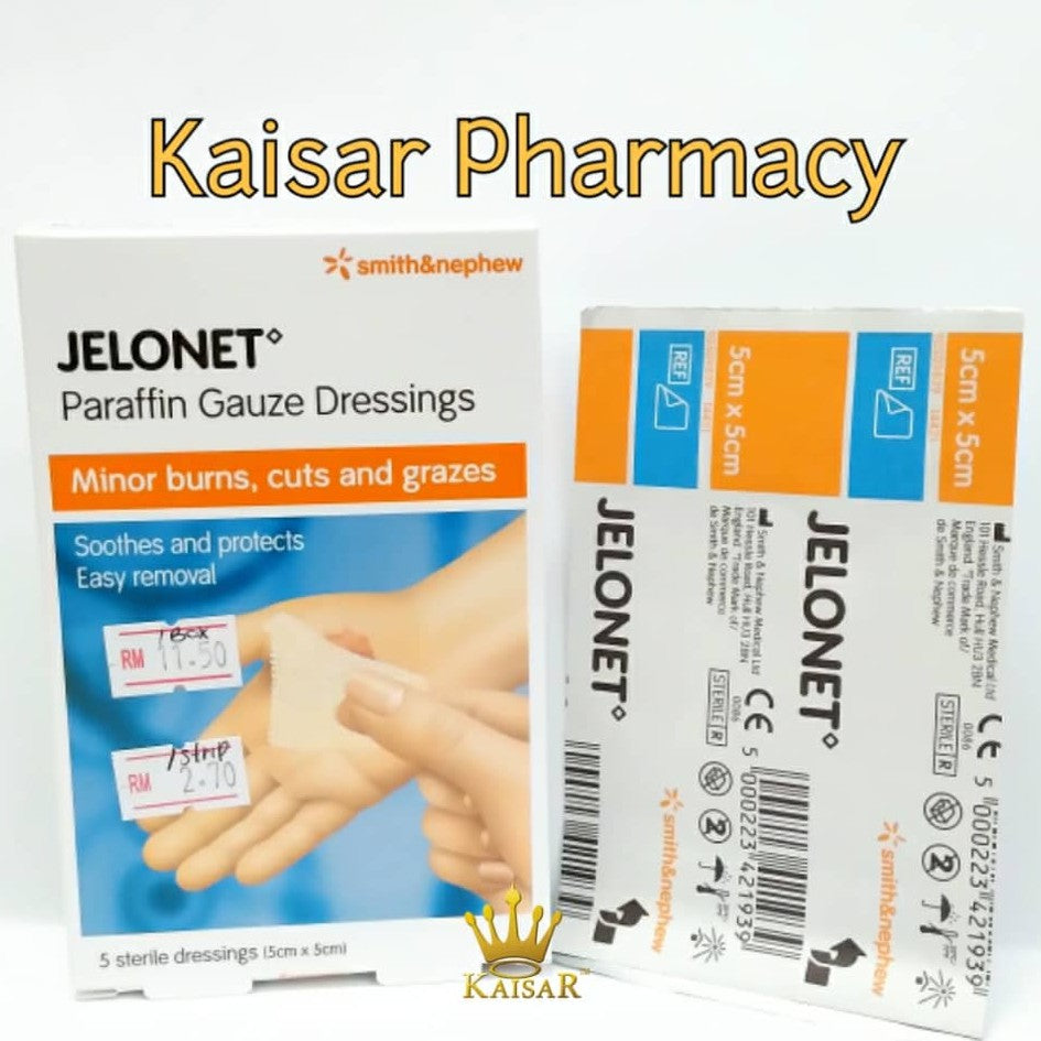 Jelonet Paraffin Gauze Dressing 5cm X 5cm