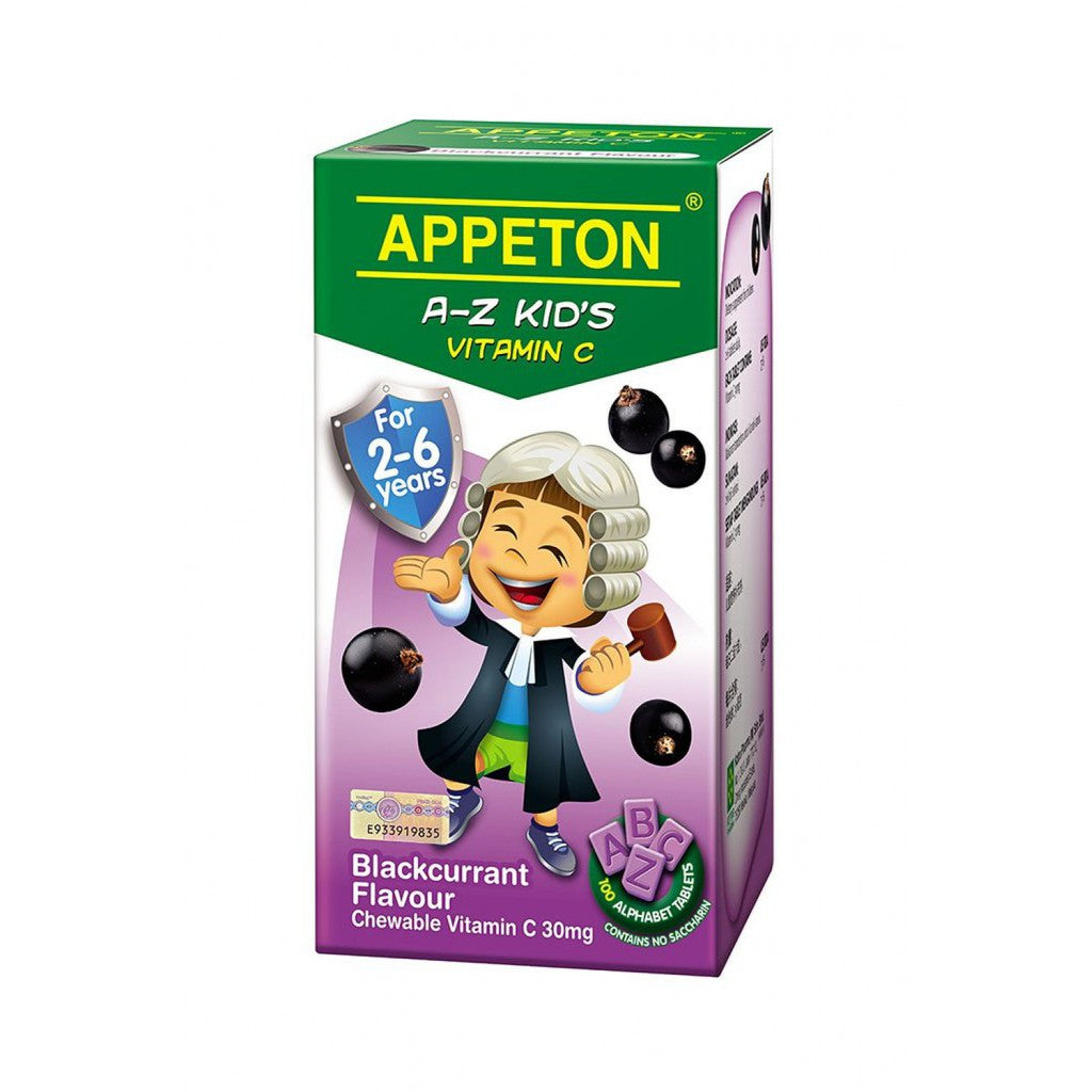 Appeton A-Z Kid's Vitamin C 30mg Blackcurrant Flavour 2-6 Yrs 100s