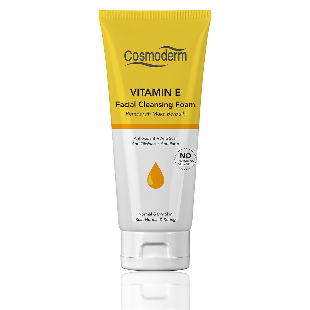 Cosmoderm Vitamin E Facial Cleansing Foam Antioxidant + Anti Scar 125ml