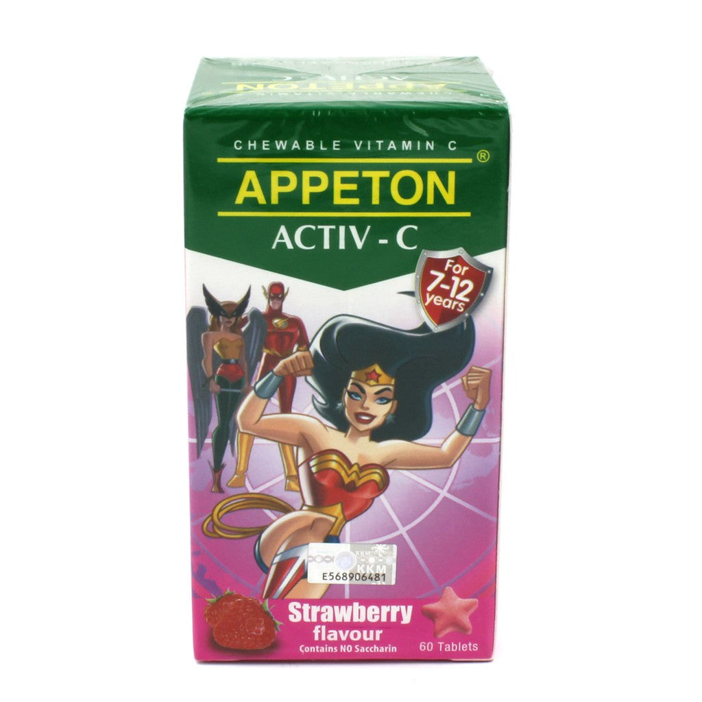 Appeton Activ-C Strawberry Flavour 7-12 Yrs 60s