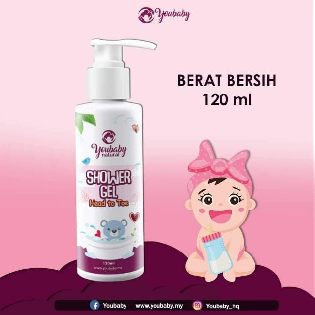 Youbaby Natural Shower Gel Head To Toe 120ml