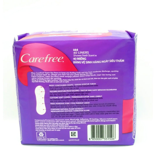 Carefree Super Dry 40 Liners Shower Fresh