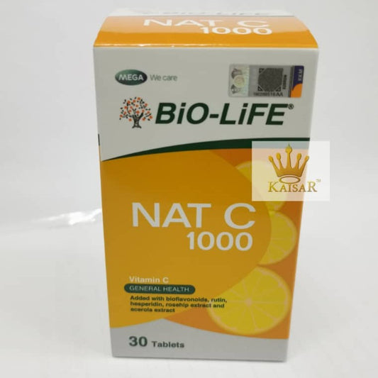 Mega Bio-Life Nat C 1000mg Vitamin C 30s
