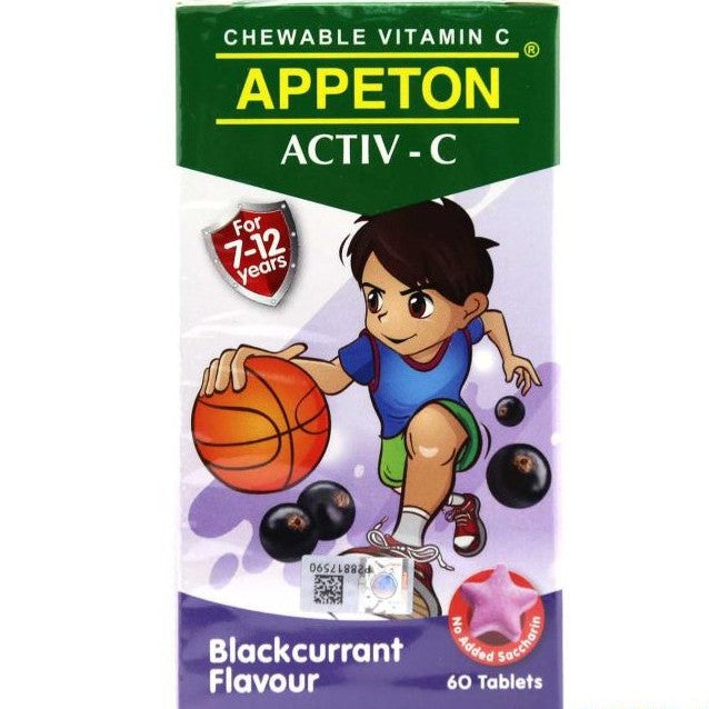 Appeton Activ-C Blackcurrant Flavour 7-12 Yrs 60s