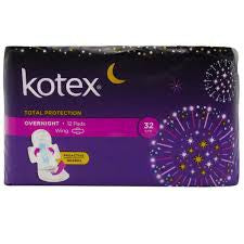 Kotex Total Protection Overnight Wing 32cm 12pads