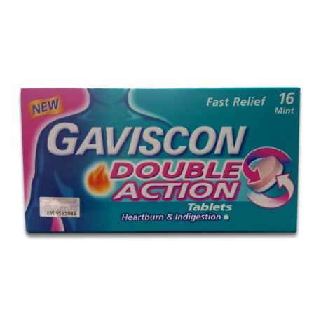 Gaviscon Double Action 250gm (Peppermint) 16 Tablets