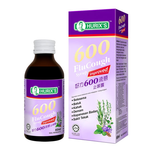 Hurix's 600 Flu Cough Syrup Improved 60ml