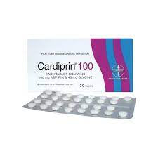 CARDIPRIN 100MG (ASPIRIN,GLYCINE) 30TABLET /STRIP