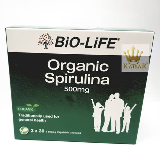 Bio-Life Organic Spirulina 500mg 2 X 30 Vegecaps