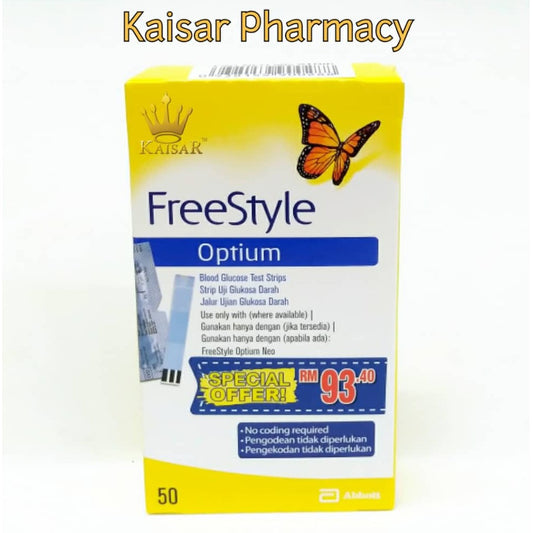 Freestyle Optium Blood Glucose Strips 50pcs