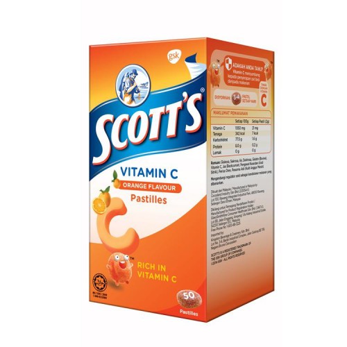 Scott's Vitamin C Pastilles Orange 50s 100gm