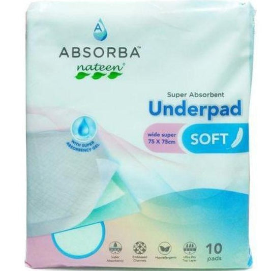 Absorba Nateen Soft Underpad 75 X 75cm 10pads