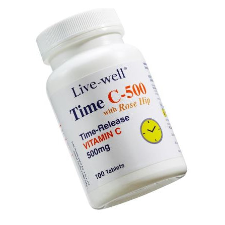 Live-Well Time C-500 With Rose Hip 500mg Tablets [100s, 2 X 100s]