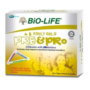Bio-Life A.B. Adult Gold Pre & Pro 2.5gm X 10 Sachets