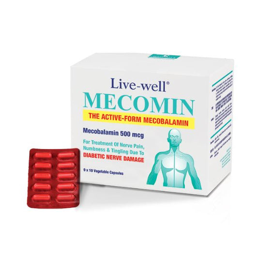 Live-Well Mecomin 500mcg Single And Triple Pack 90s/2 X 90s + FOC 60s